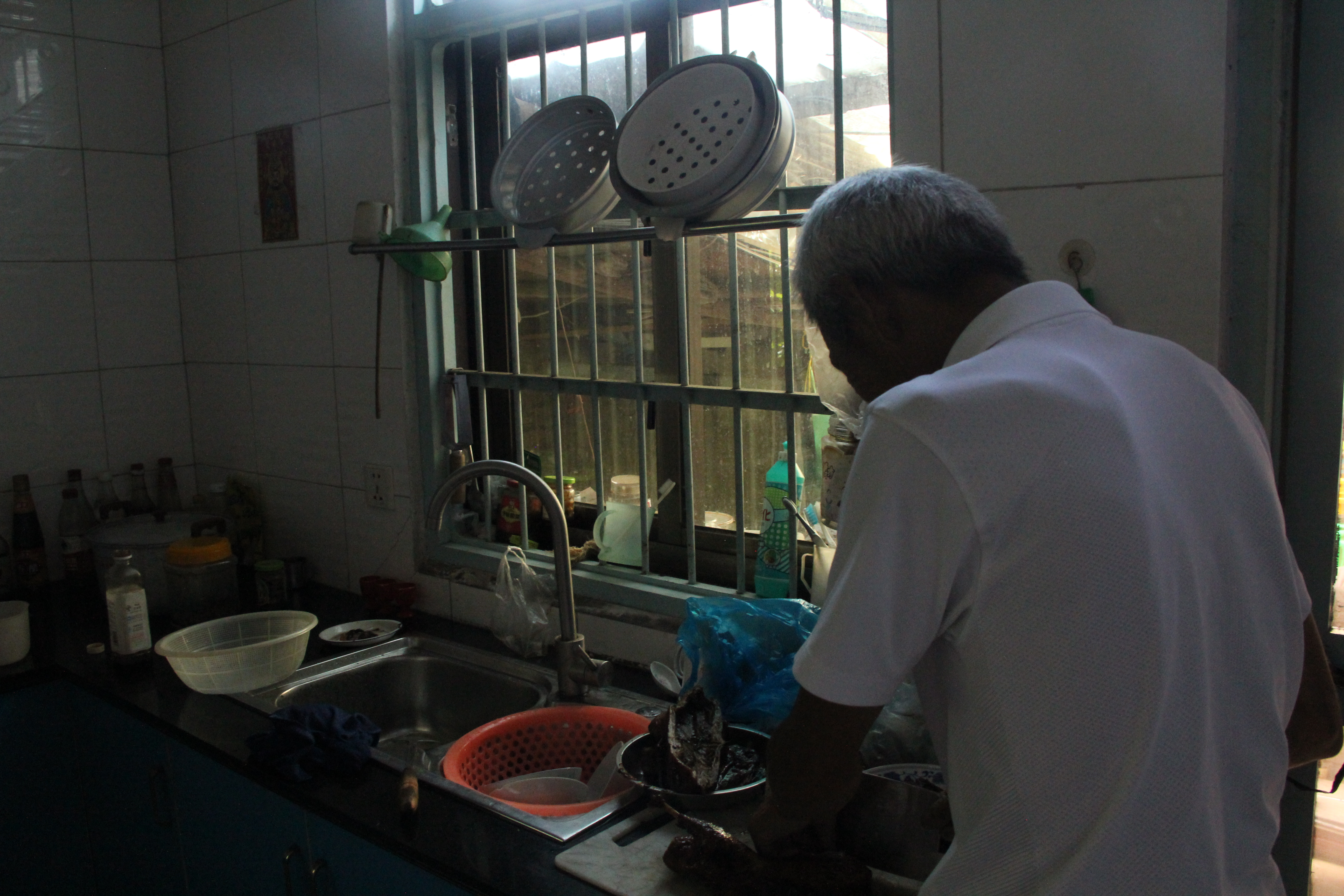 Elderly adult in their daily routine